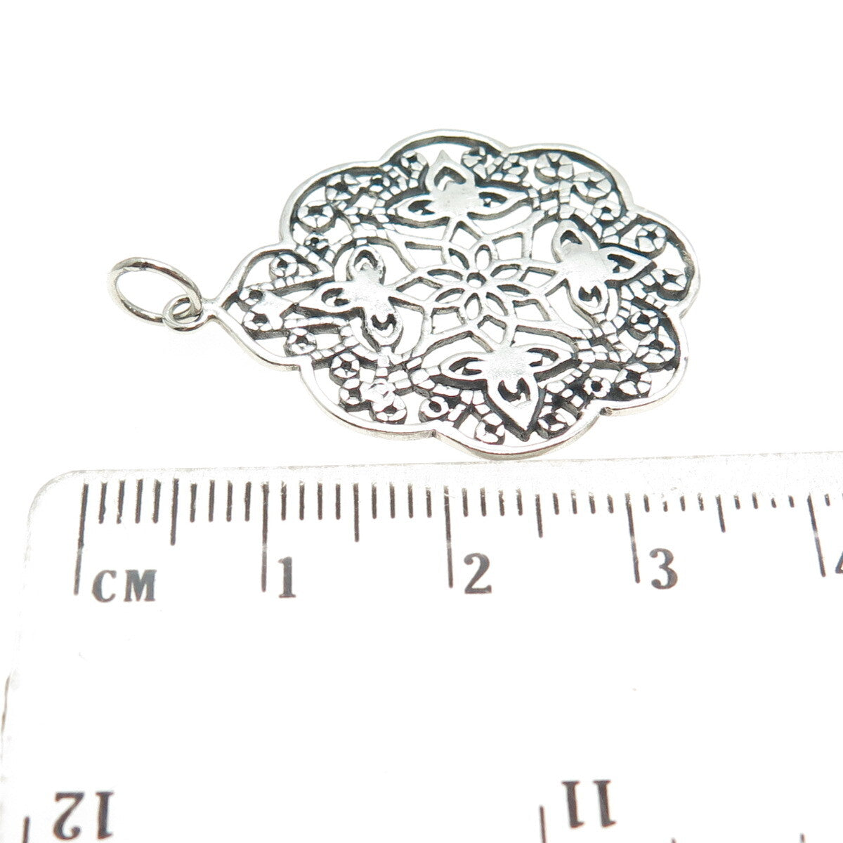 925 Sterling Silver Vintage Ornate Pendant