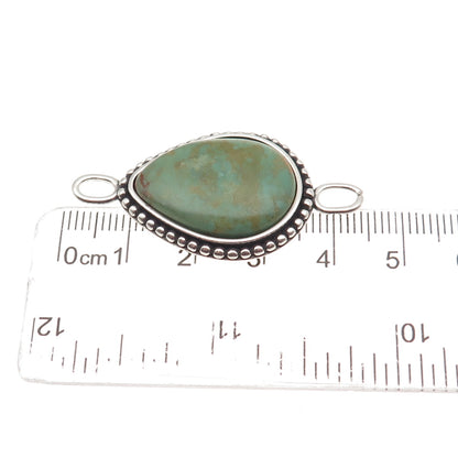 AVA 925 Sterling Silver Vintage Real Royston Turquoise Centerpiece Slide Pendant
