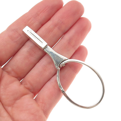 925 Sterling Silver Vintage Mexico Tennis Racket Key Ring Holder