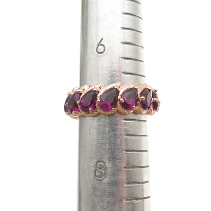 Michelle Albala 925 Sterling Silver Rose Gold Plated Real Amethyst Ring Size 7