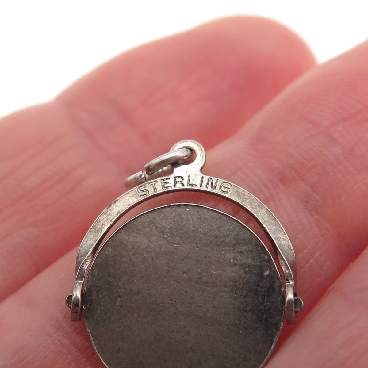 925 Sterling Silver Vintage Enamel Cancer Zodiac Sign Mini Charm Pendant