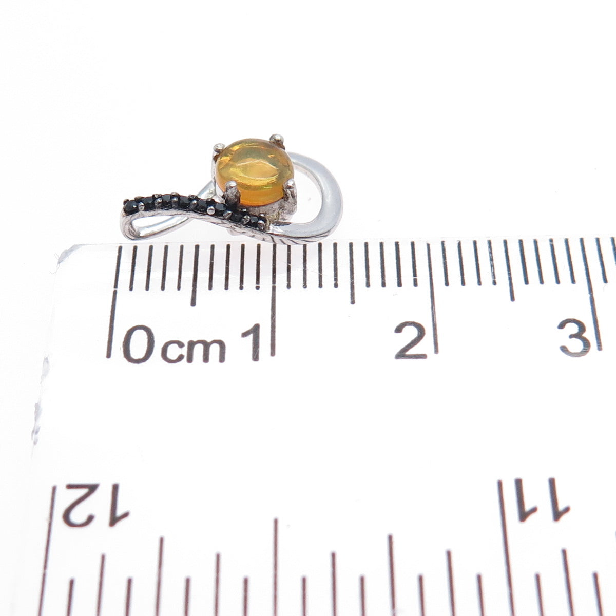 CHUCK CLEMENCY 925 Sterling Silver Real Opal & Spinel Minimalist Charm Pendant