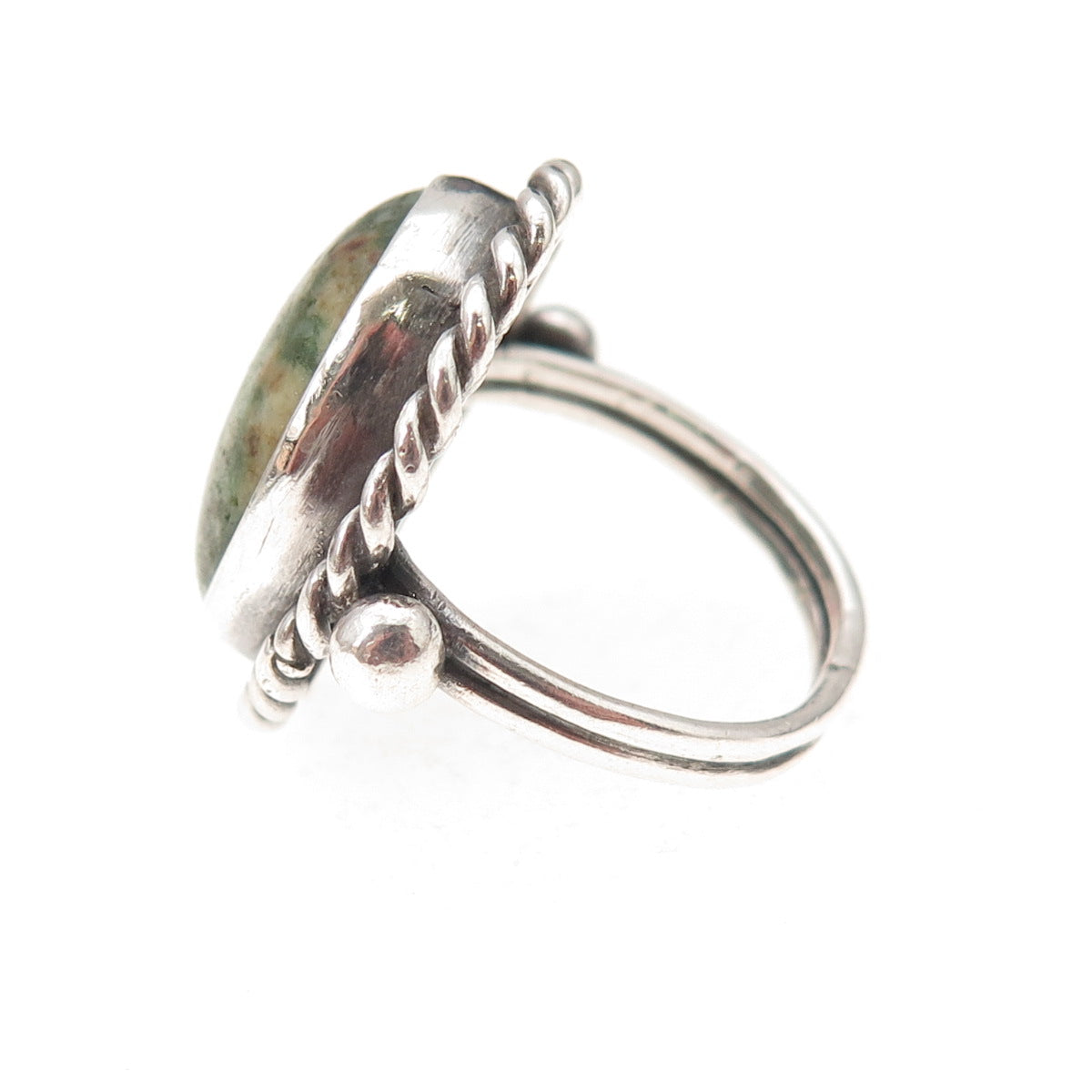 Old Pawn 925 Sterling Silver Vintage Royston Turquoise Tribal Ring Size 5.25