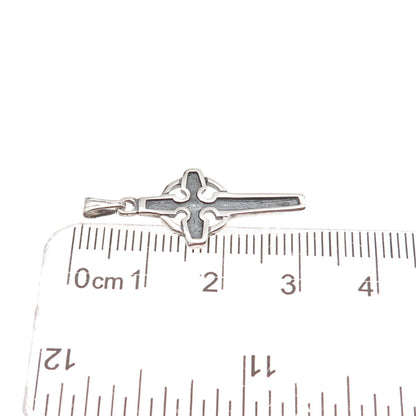 Michal Golan 925 Sterling Silver Vintage Celtic Cross Oxidized Charm Pendant