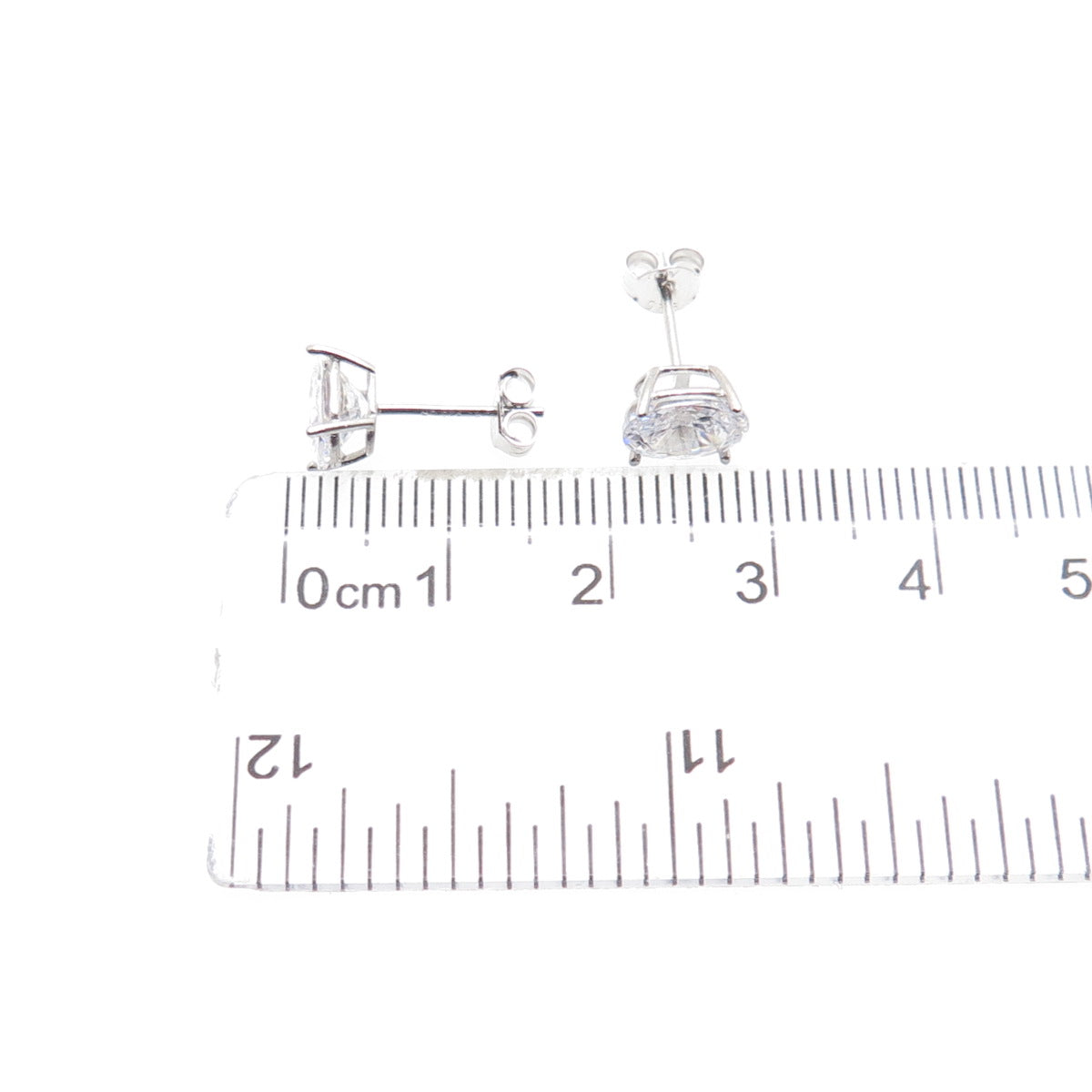 DBJ DEE BERKLE 925 Sterling Silver Oval-Cut C Z Stud Earrings