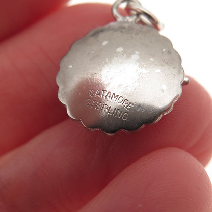 Catamore 925 Sterling Silver Antique Art Deco Holy Spirit Oxidized Charm Pendant