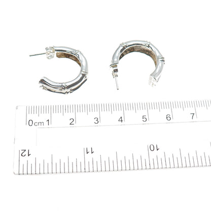 ECCLISSI 925 Sterling Silver Vintage Bamboo Hoop Earrings