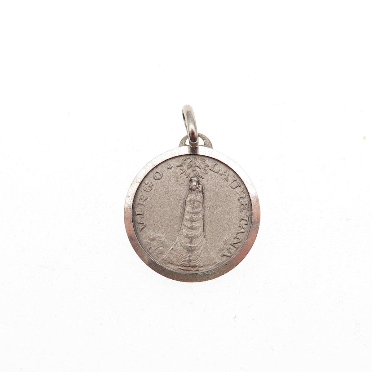 800 Silver Vintage Italy Our Lady of Loreto Mini Charm Pendant