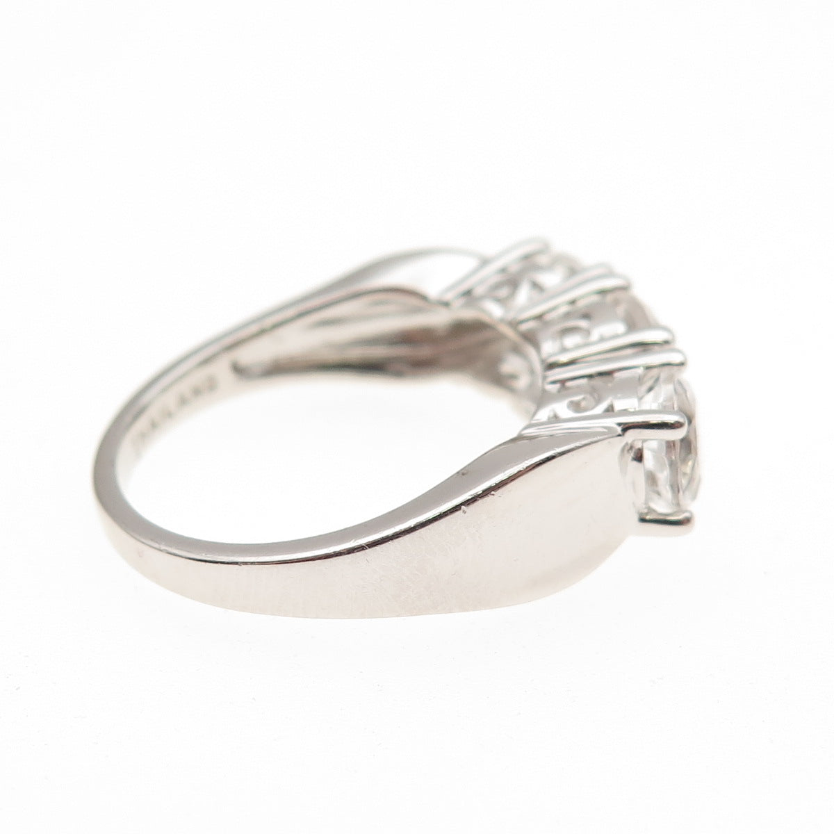 925 Sterling Silver Real Round-Cut White Topaz Engagement Ring Size 9