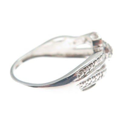 CHUCK CLEMENCY 925 Sterling Silver Real Round-Cut Diamond Ring Size 8.25