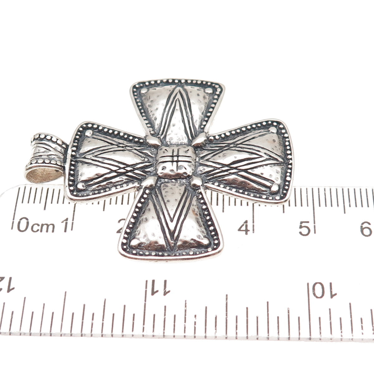 Silpada 925 Sterling Silver Vintage Posh Principles Cross Oxidized Pendant