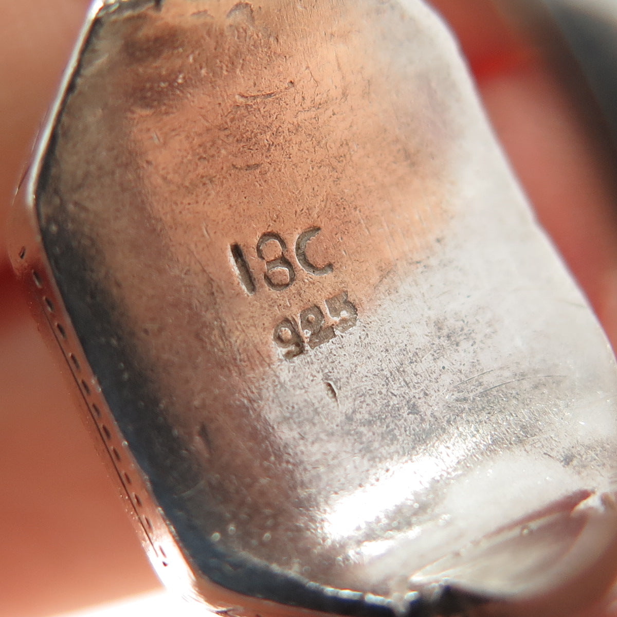 18K Gold 925 Sterling Silver Vintage Real Amber Modernist Woven Ring Size 6