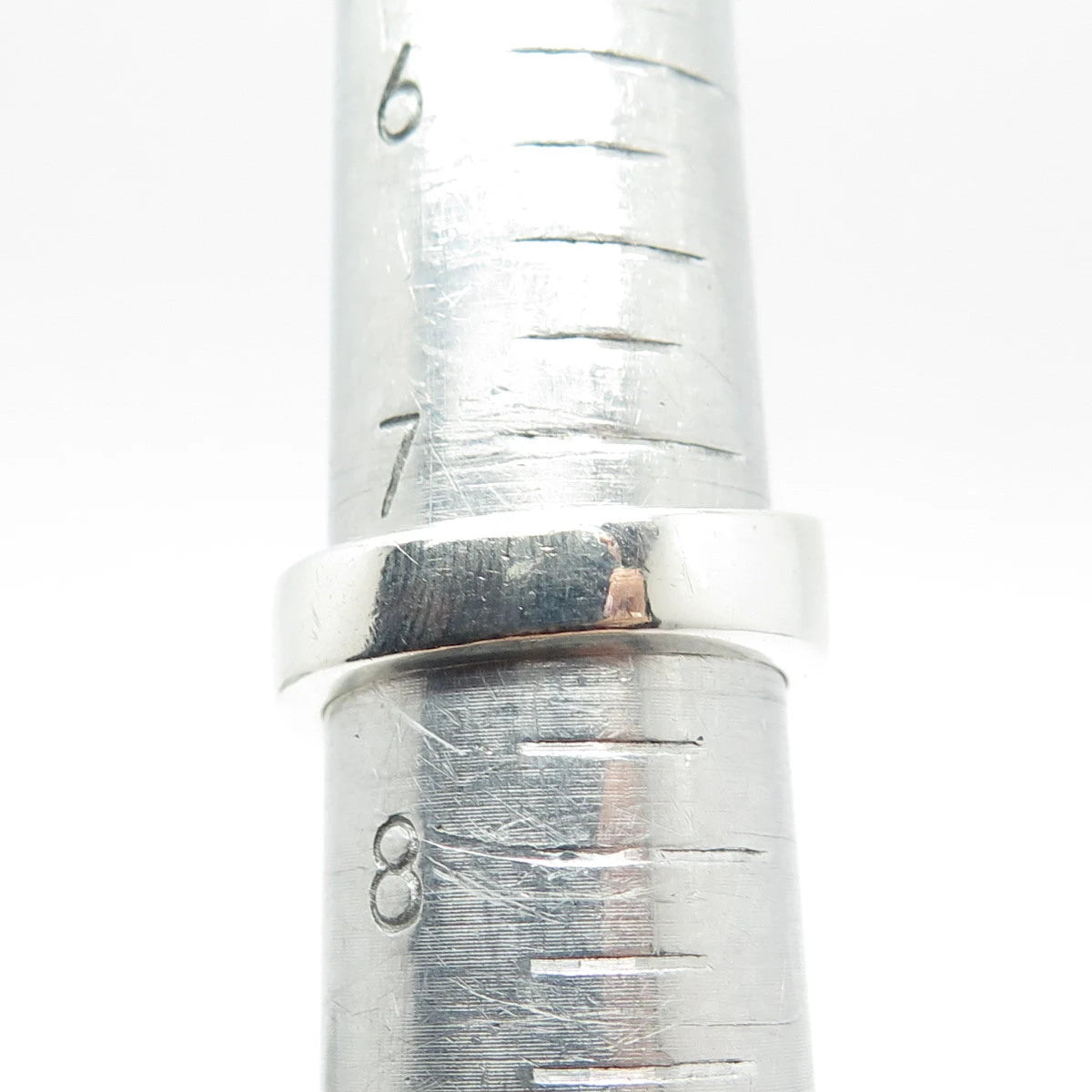 925 Sterling Silver Vintage Ribbed Ring Size 7.5