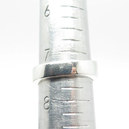 925 Sterling Silver Vintage Ribbed Ring Size 7.5