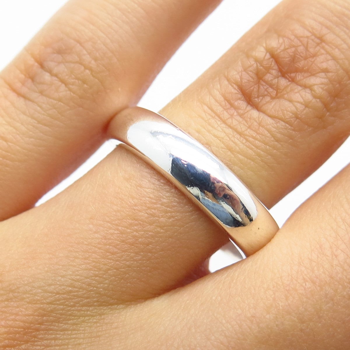 925 Sterling Silver Vintage Classic Band Ring Size 8.25