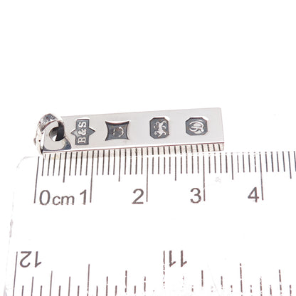 Bodenham & Shorthouse 925 Sterling Silver Vintage 1978 Birmingham Bar Pendant