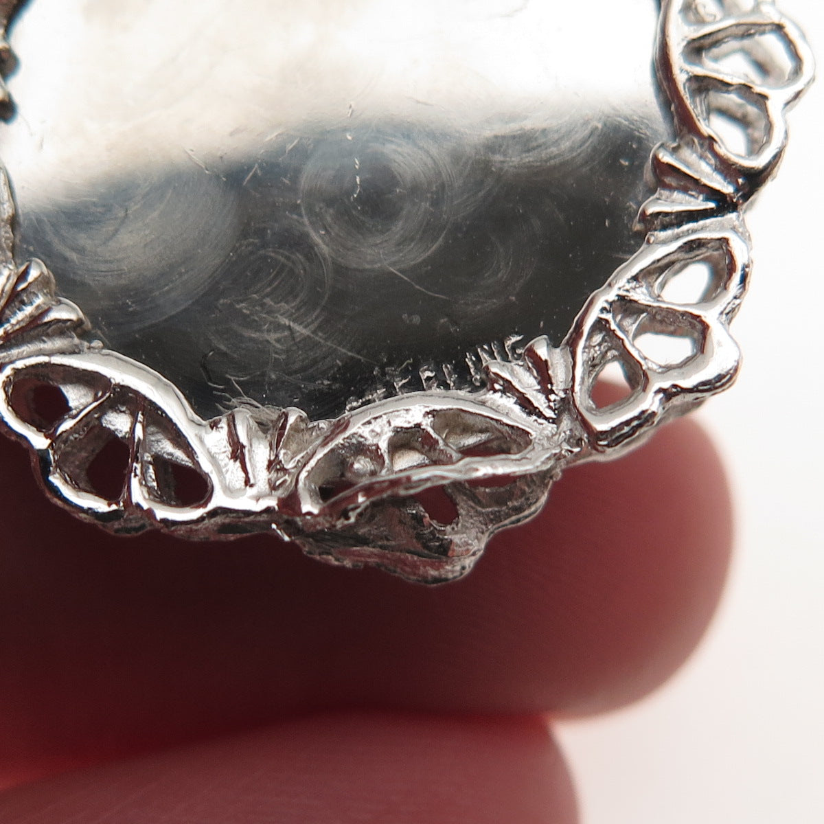 925 Sterling Silver Vintage Rhinestone Fireplace Merry Christmas Charm Pendant