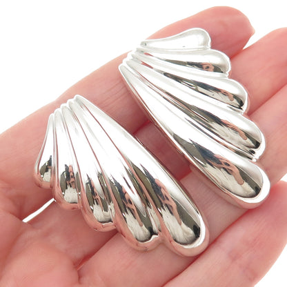 Mikal-Jon Bayanihan 925 Sterling 14K Posts Vintage Modernist Omega Back Earrings