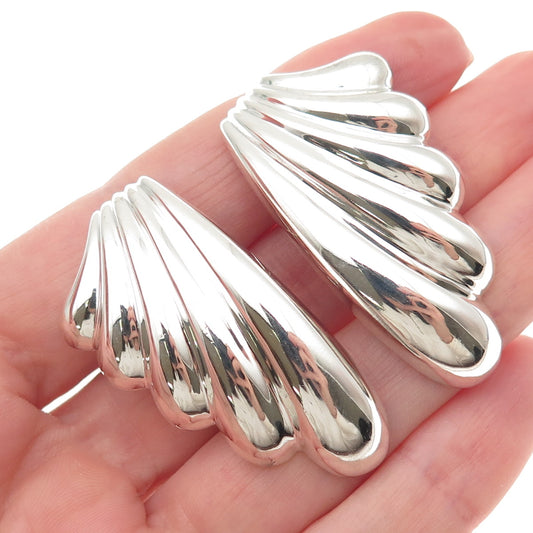 Mikal-Jon Bayanihan 925 Sterling 14K Posts Vintage Modernist Omega Back Earrings