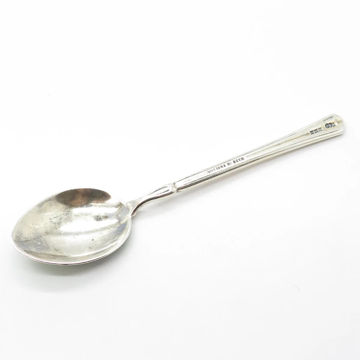 TURNER & SIMPSON 925 Sterling Silver Antique Birmingham Enamel Flower Spoon