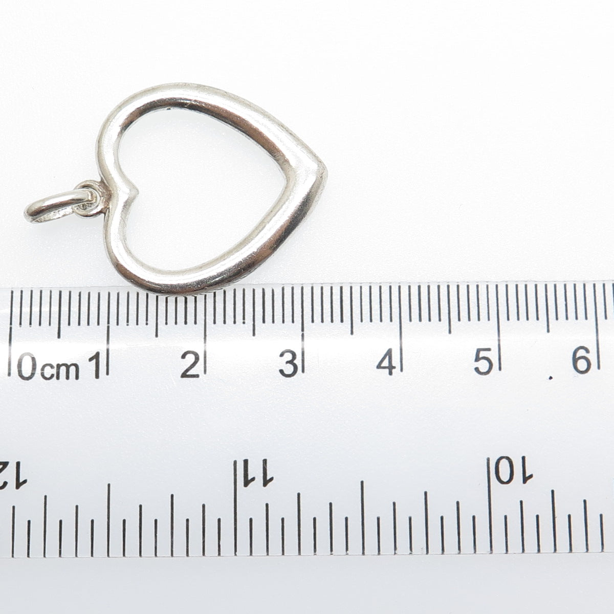 925 Sterling Silver Vintage Open Heart Charm Pendant