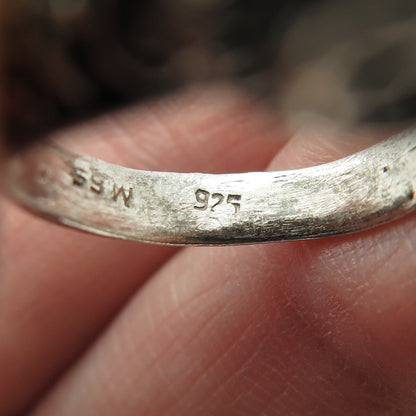 925 Sterling Silver Vintage M65 Aries Zodiac Oxidized Adjustable Ring Size 7.75