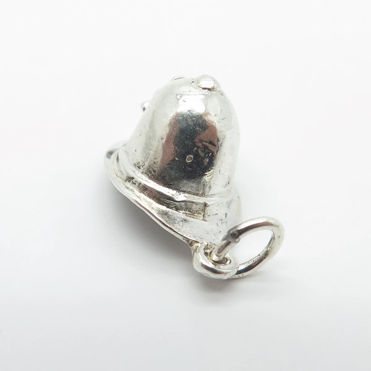 925 Sterling Silver Vintage Hat w/ Flower 3D Charm Pendant
