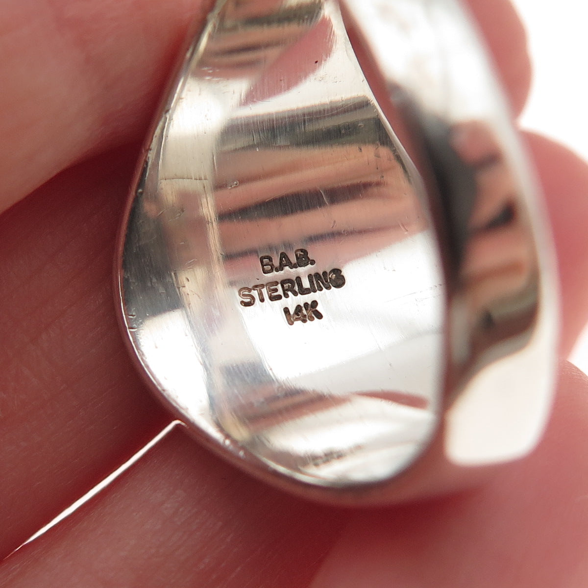 B.A. Ballou 925 Sterling Silver 14K Rose Gold Vintage Signet Ring Size 10