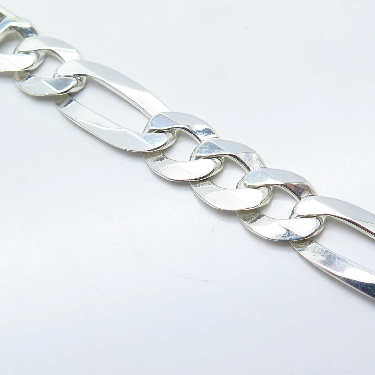 925 Sterling Silver Vintage "Aiden" Personalized ID Figaro Link Bracelet 7"
