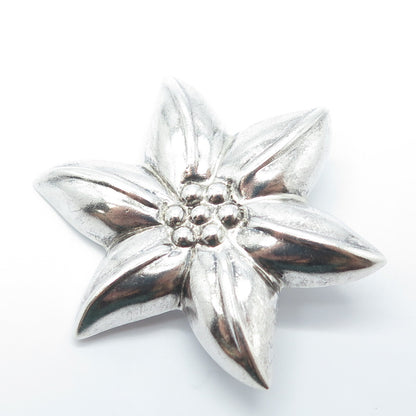 925 Sterling Silver Vintage Petal Floral Pin Brooch