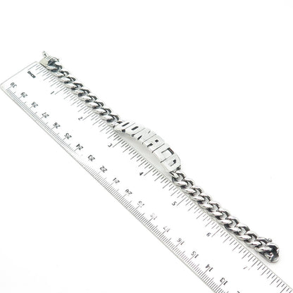 925 Sterling Silver Vintage "Donald" Personalized ID Cable Link Bracelet 6.75"