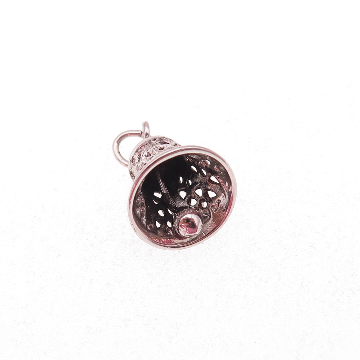 925 Sterling Silver Antique Art Deco Bell 3D Charm Pendant