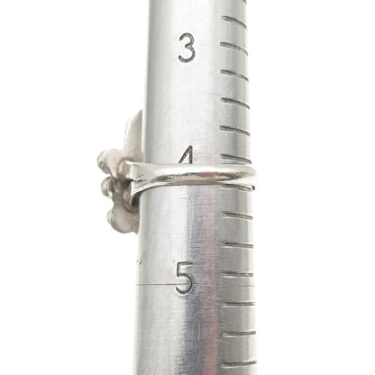 Old Pawn 925 Sterling Silver Vintage Kingman Turquoise Tribal Ring Size 4.25