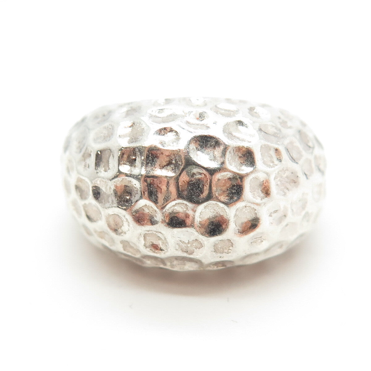 925 Sterling Silver Vintage Hammered Finish Ring Size 6