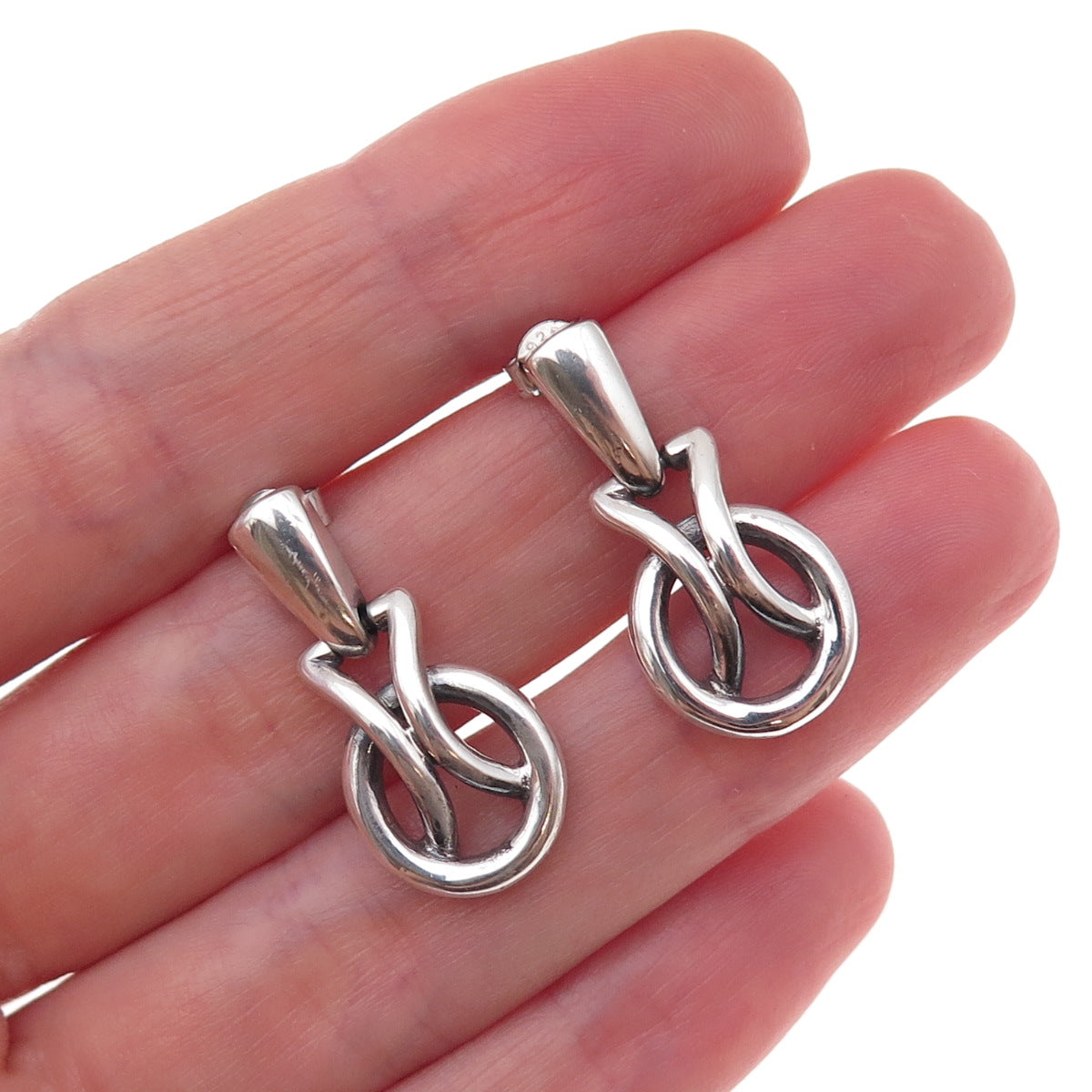 Boma 925 Sterling Silver Vintage Modernist Oxidized Earrings