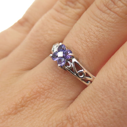 JACKSON HOLE 925 Sterling Silver Vintage Real Amethyst Swirl Ring Size 9