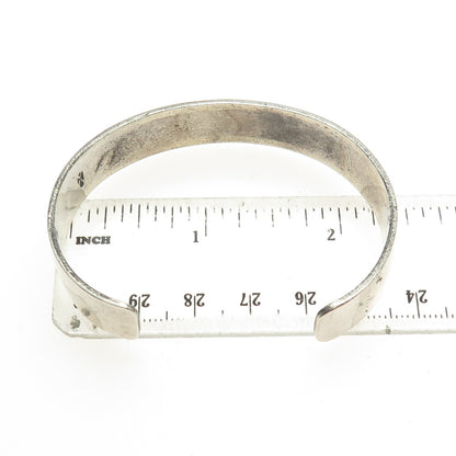 GIBSON GENE NAVAJO Old Pawn Sterling Turquoise & Coral Inlay Cuff Bracelet 6.75"