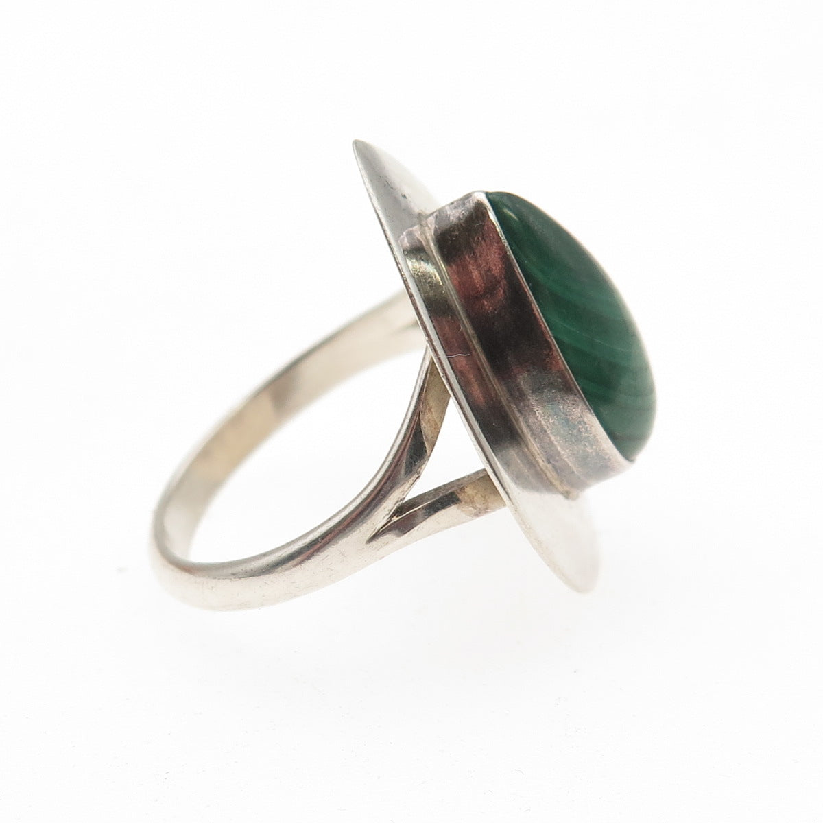 Lincoln Robert Navajo Old Pawn Sterling Silver Vintage Malachite Ring Size 7.75