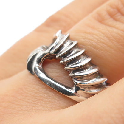 925 Sterling Silver Vintage Modernist Infinity Oxidized Ring Size 7