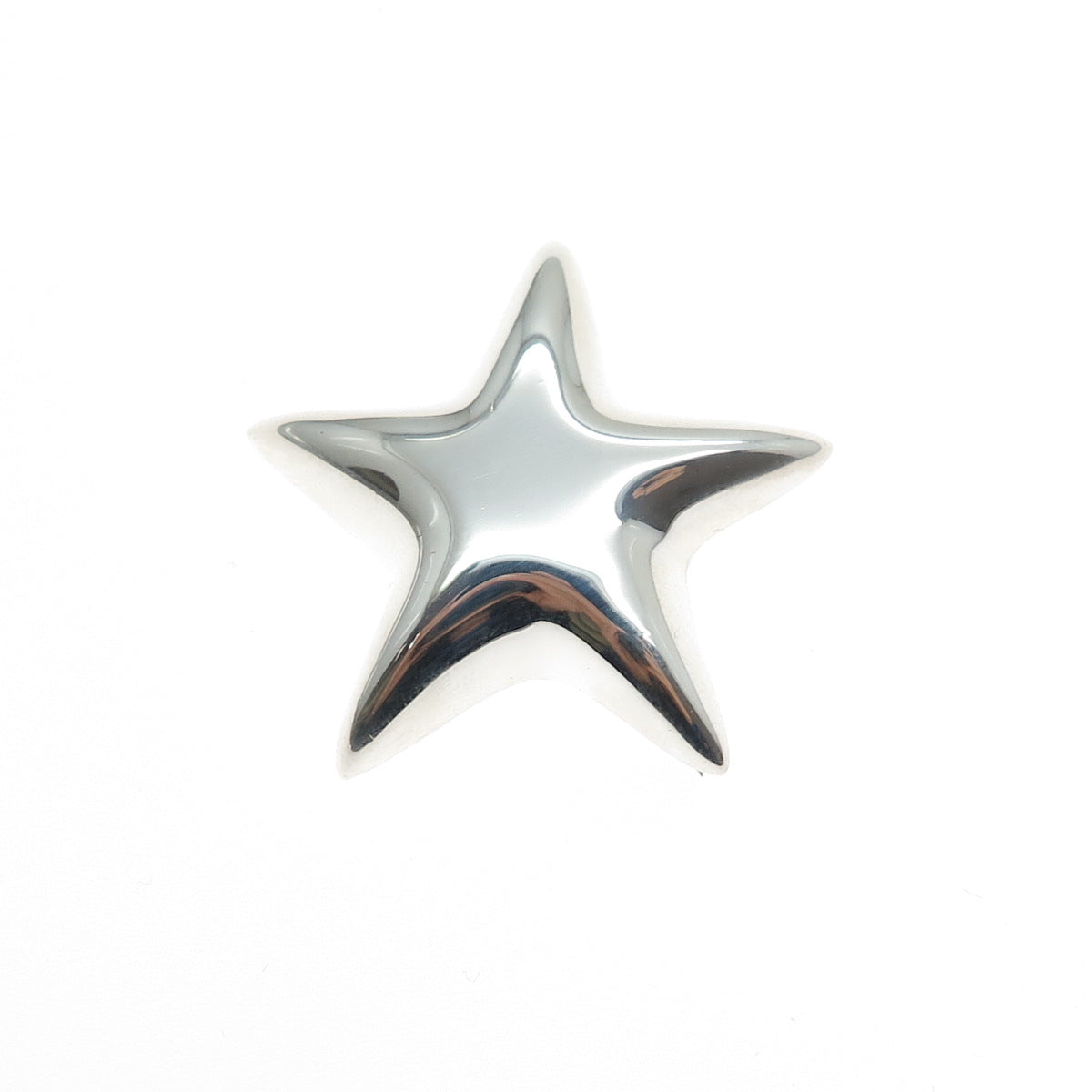 TIFFANY & CO. 925 Sterling Silver Vintage Mexico Modernist Puffy Star Pin Brooch