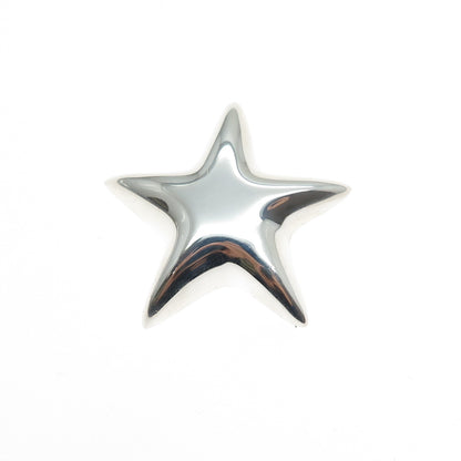 TIFFANY & CO. 925 Sterling Silver Vintage Mexico Modernist Puffy Star Pin Brooch