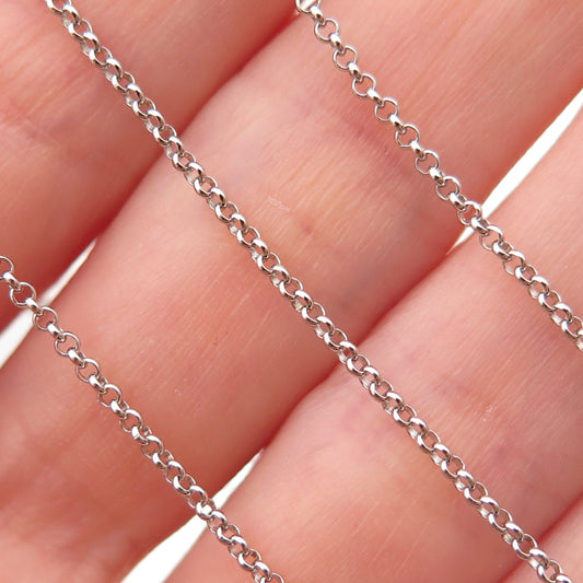 925 Sterling Silver Vintage Rolo Chain Necklace 18-20"