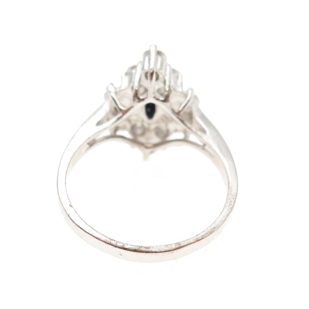 925 Sterling Silver Real Sapphire & C Z Bohemian Ring Size 6.75