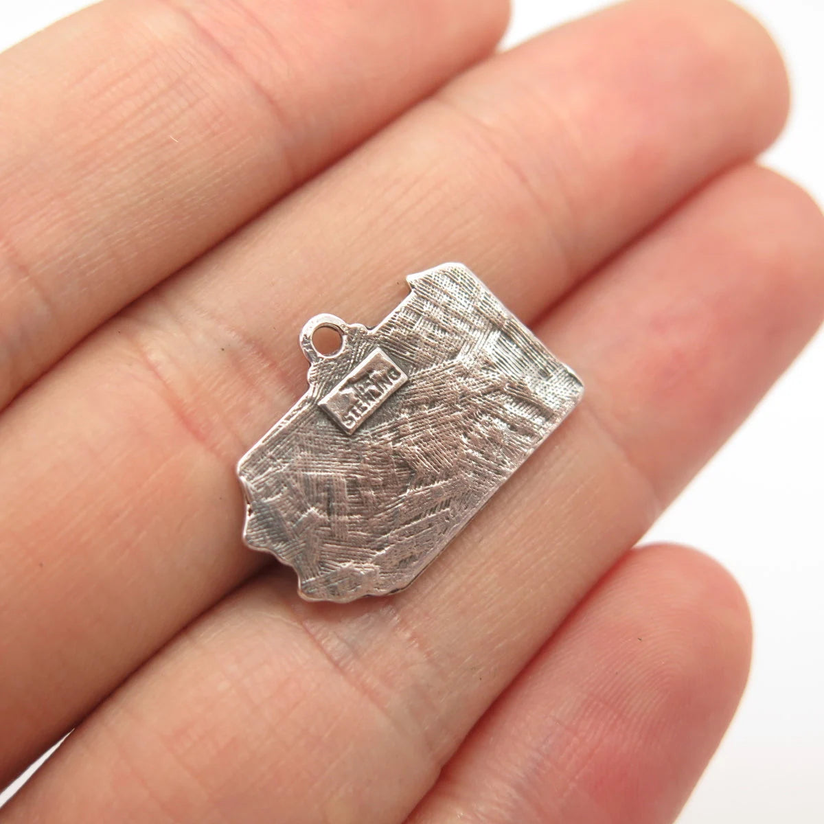 925 Sterling Silver Vintage Bell Trading "Pennsylvania" State Map Charm Pendant