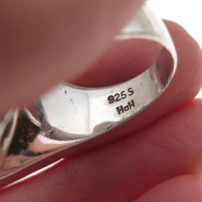 Hans Hansen 925S Sterling Silver Vintage Denmark Modernist Ring Size 7.75