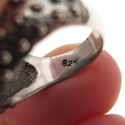 Chateau D’Argent 925 Sterling Silver Vintage Real Lapis Modernist Ring Size 5.25