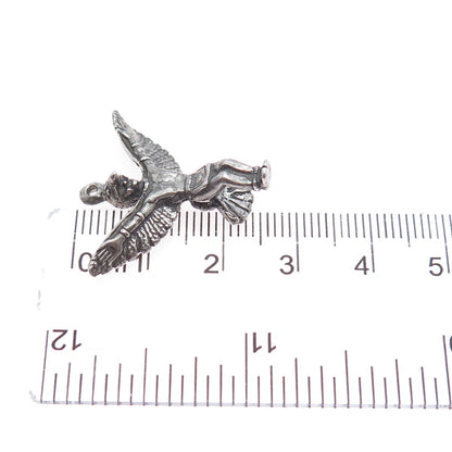 Old Pawn Sterling Silver Vintage Southwestern Indian Bird Dancer Mini Pendant