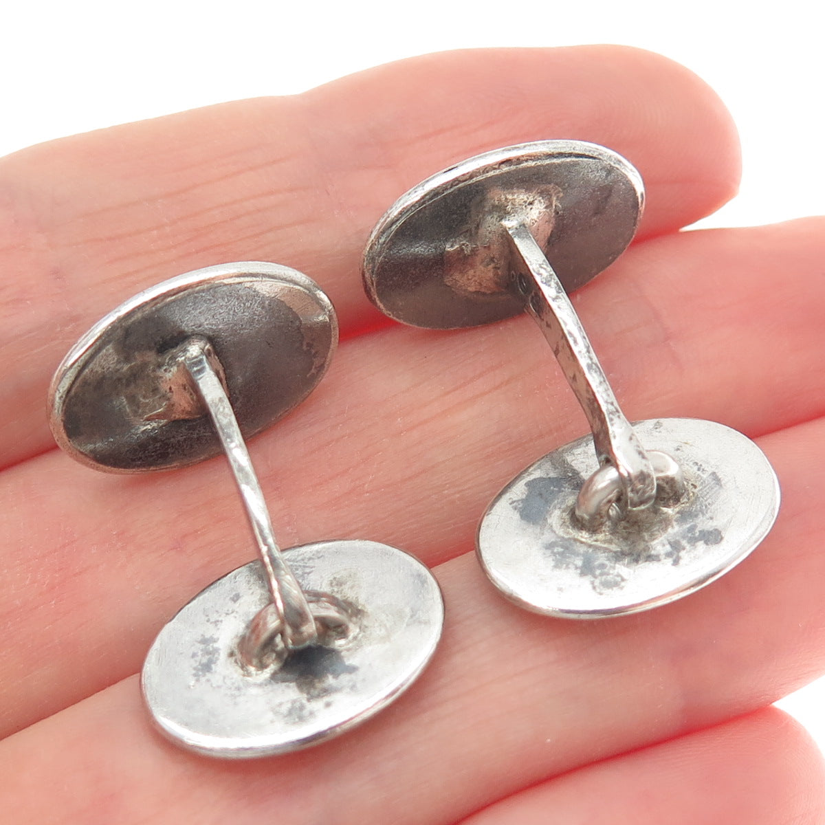 AO & CO. 925 Sterling Silver Antique 1924 Sweden Engraved LA Monogram Cufflinks