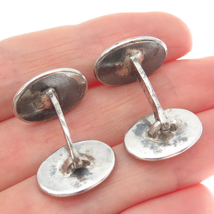 AO & CO. 925 Sterling Silver Antique 1924 Sweden Engraved LA Monogram Cufflinks