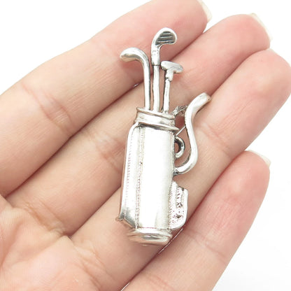 925 Sterling Silver Vintage Mexico Golf Club Pin Brooch
